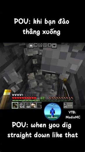 khi bạn đi mine và đào thẳng xuống:)#viral #minecraft #shorts #memes #gaming #mcpe #minecraftshorts