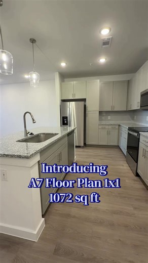 Looking for a 1x1 with extra space? Our A7 gives you 1,072 sq ft a den ideal for an office or lounge! #fyp #prospertx #floorplan #apartmenttour #luxuryapartment