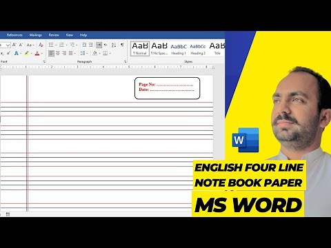 How to Make English four lines Notebook Paper in MS Word || MS Word main English Notebook Paper