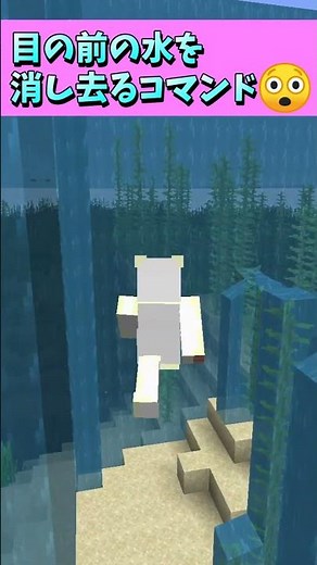 海の底を探検する時に便利な裏技！目の前の水を消し去るコマンド😲 #Shorts #マイクラ #マインクラフト #コマンド
