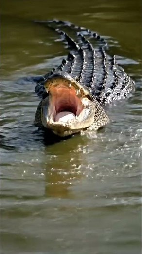 This Alligator's Roar Makes Water Dance! 🐊Hashtags: #shorts #alligator #wildlife