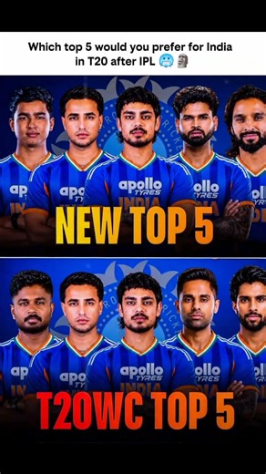 Which top 5 would you prefer for India in T20 after IPL 🤔🤯 #cricket #t20 #shorts