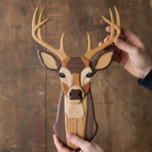 Scroll Saw Woodworking Template | Deer Intarsia Pattern | DIY Wildlife Wall Art | Digital PDF Download - Etsy