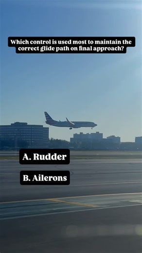 @quizbasehq on Instagram: "Most people misunderstand which flight control actually keeps an airplane on the correct glide path during landing. This question tests real landing technique used by pilots on final approach. Think you know how airplanes really land? This one exposes a common mistake."