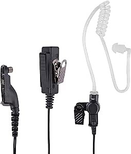 Compatible with Motorola XPR 7550e 6350 6550 7550 APX 4000 6000 7000 Walkie Talkie Ear Piece Tactical Radio Headset,Walkie Talkie Earpiece with Mic，Radio Earpiece for Law Enforcement (1 Pack)