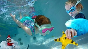 Snowball Surprise MORNiNG SWiM! Backyard update Adley & Niko play in the Hot Tub! Snowy Elf is back Gingerbread Houses and Spacestation Gaming wins some Rocket League games! The best way to start the morning is with the whole family!! We all gather around Navey to say hello and to start our Chirstmas morning routine of looking for Snowy the Elf on a shelf! She's not playing hide n seek today, because as soon as the kiddos start heading downstairs they see here sitting in on of the windows. Shes 