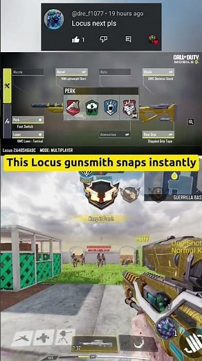 BEST LOCUS FAST ADS + ONE SHOT GUNSMITH IN CODM | LOCUS BEST RANK BUILD FOR CODM #codm #codmloadout