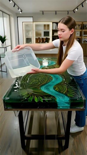 This Jungle River Epoxy Table Looks Unreal 🤯