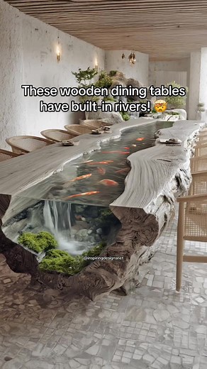 Stunning Wooden Dining Tables with Built-in Rivers