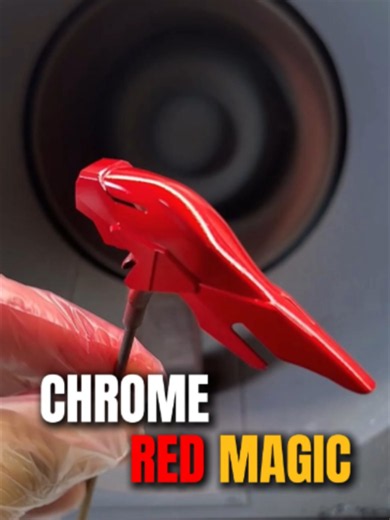 Chrome Red Painting Process: Black→Gold→Clear Red