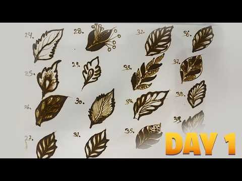 Day 1 | Stylish Leaf Mehndi Design 🌿 Easy Dubai Style Mehndi for Beginners