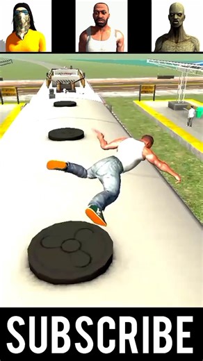 Indian Bike driving 3d🤯All character Train jump Challenge🔥🎯 #shorts #indianbikedriving3d #gta