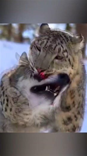 Wolves attacked the Snow Leopard. #wolves