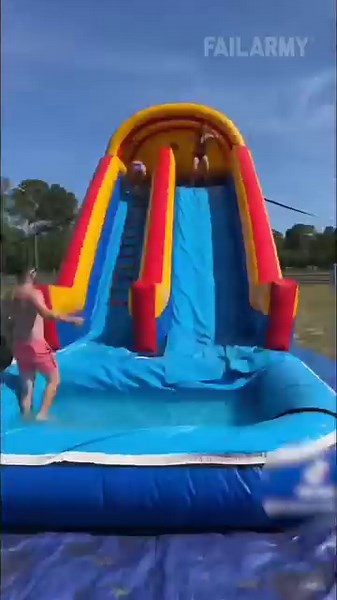 When used as intended, the result is fails... 🤪 🤣 #waterslide #summer #bouncehouse #failscompilation | FailArmy