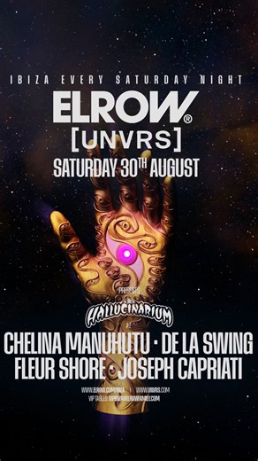 This weekend we’re diving straight into the depths of your mind 🌀✨ Hallucinarium lands at @unvrsibiza to unleash chaos on the island. 🌈🔥 | elrow