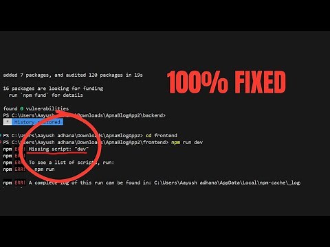How to fix npm missing script start |Npm err missing script dev|Npm missing script start