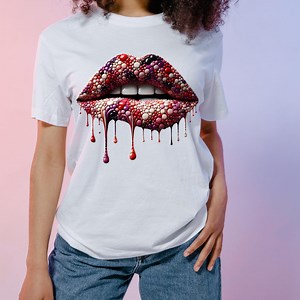 Glossy Dripping Lips in Bubble Mosaic Style - Etsy UK