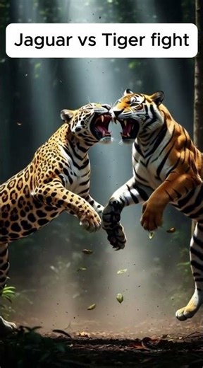 Jaguar vs Tiger fight