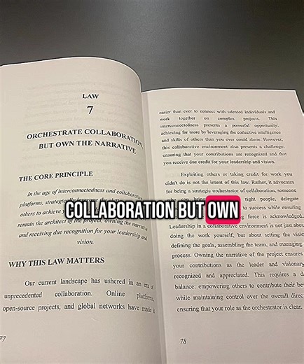 Law #7: Orchestrate Collaboration, But Own the Narrative Collaborate to win but never let them rewrite your story. 💡 🔑 Key Takeaways: * Turn teamwork into a power play. * Control the narrative before it controls you * Why Silicon Valley’s elite use this law daily. 📥 FREE BONUS: Buy the book & get 2 exclusive guides: 1. Delete Your Digital Footprint (Personal Data Guide) 2. Erase Facial Recognition Traces(Privacy Hack) 👉 Grab the edge → [LINK IN BIO] #Booktok #technology #tech #ai #48lawsofpo