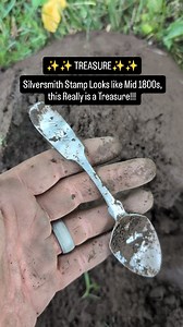 These are so rare to dig up!!! I find fragments of silver spoons every now and then, but intact early to mid 1800s coin silver spoons are incredibly hard to find! They were made by being cut and stamped out of rolled silver sheets so they're usually quite thin and often banged up like this one. It's also why fragments are more common as the thin handles snapped easily. The silver was very expensive though so broken silverware was typically brought back to a silversmith to use as credit towards a