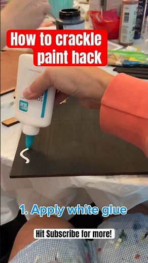 How to crackle paint DIY hack #acrylictechniques #acrylicpainting #painting #crackle #art #diy