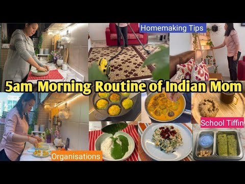 Indian Mom Morning Breakfast To Lunch Routine | Preparing School Tiffin Box | Homemaking Tips