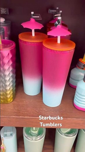 STARBUCKS DRINKING TUMBLERS COLOR CHANGING CUP SUMMER 2025 WITH CARRIER & STRAW #starbucks