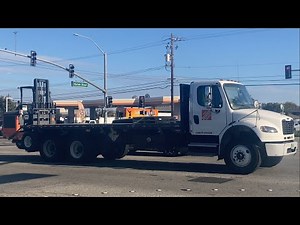 Home Depot Flat-Bed Truck With Forklift Mounted On Back
