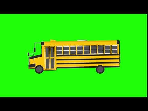 School Bus Moving Animation Loop On Green Screen l Free HD Footage