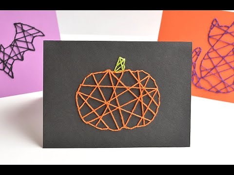 Halloween String Art Cards | DIY String Art for Fall