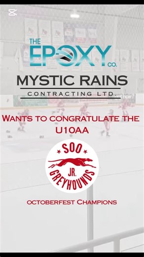 Big weekend for the U10 AA Soo Junior Greyhounds! 🏒 Undefeated at the Kitchener Oktoberfest Tournament and climbed to 3rd overall in Ontario rankings! 💪 The Epoxy Co. and Mystic Rains Contracting are proud to stand behind this hardworking team. Keep up the hard work boys the best yet to come!🔥🏆 @2016soojrgreyhounds #teamgreyhounds #theepoxyco #mysticrainscontracting #northerntough #saultstemarie #supportlocal #hockeyfamily #soojrgreyhounds #kitchener #oktoberfesttournament #saultmajorhockeya
