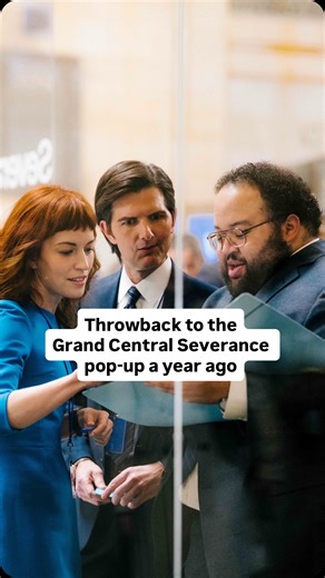 Behind The Severance | BTS on Instagram: "Exactly one year ago (Jan, 14, 2025)….. something mysterious and important happened at Grand Central Terminal. Dive back into the iconic pop-up event with a little behind-the-scenes of how the idea came to life (spoilers: it was Adam Scott’s idea!) credit: Apple TV + The Severance Podcast with Ben Stiller & Adam Scott #severance #severanceseason2 #marketing #newyork #adamscott"