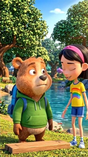 Luna aur Max ka Rainbow Bridge Adventure 🌈🐻#Short #Tranding #Luna and max #Ai #Viral
