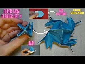 Super Easy Origami Flasher Hat X - Even Flattens - Pure Origami