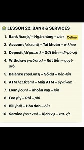 Bank & services #englishspeakingシ #CelineEnglishTips #tienganhvoiceline | Pray and Learn English with Celine