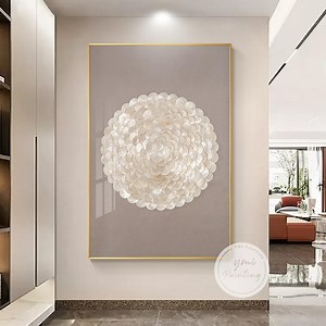 3D Capiz Shell Wall Art: Luxury Coastal Shadowbox,living Room Wall Art - Etsy