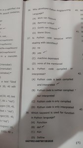 Who developed Python Programming Language?(A) Wick van Rossum... | Filo