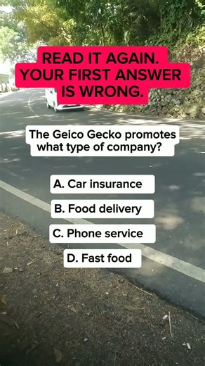 The Geico Gecko promotes what type of company? #trivia #usa #funny