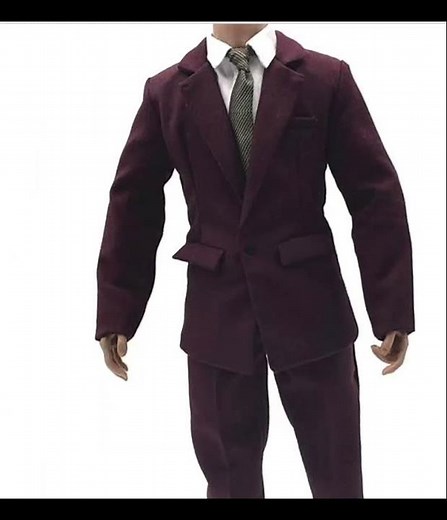 1/6 Scale Cloth Accessories - Deep Red Gentleman Suit Set - Fine Workmanship