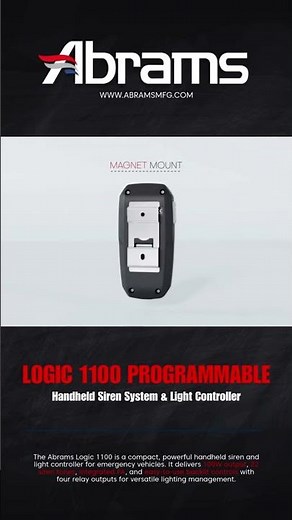 Abrams Logic 1100 Programmable 100W Siren & Light Controller for Emergency Vehicle Control Precision
