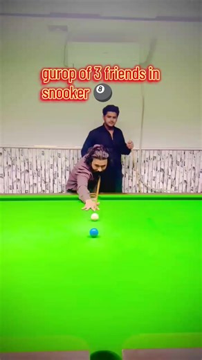 Three Friends Playing Snooker Fun