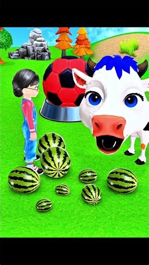 A Doll & the Scary Teacher feed a cow watermelon part 13 😱😂 #Funny #Comedy #Shorts #ScaryTeacher3D