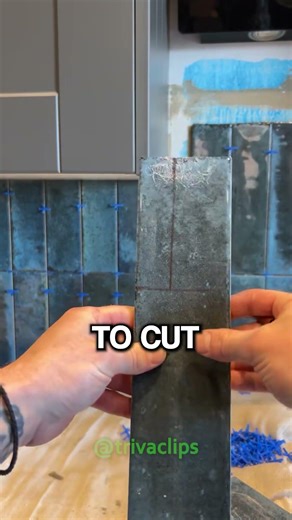 This One Move Makes Tile Cutting So Much Easier 🔨✨ #diy