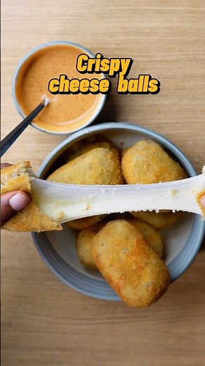 Crispy cheese balls 😋 - recipe in description #cheeseballsrecipe #crispysnacks #joecooks
