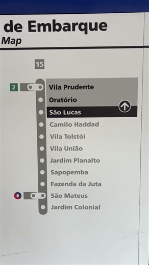 Mapa de estações da Linha 15 - Prata