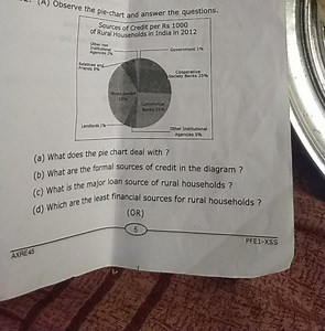 (A) Observe the pie-chart and answer the questions.(a) What do... | Filo