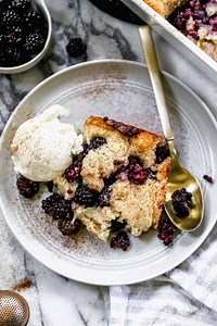 My therapy: a warm pan of Blackberry Cobbler 🫐💆‍♀️ This old-fashioned recipe is super easy (you probably have everything you need!), and it tastes like pure summer joy. | Tastes Better From Scratch