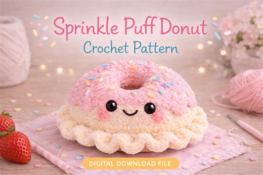 Sprinkle Puff Donut Crochet Pattern | Kawaii Dessert Plush Tutorial (PDF Download) - Etsy Sverige
