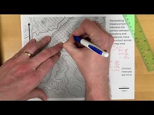 Using structure contours to project a geologic contact across a map