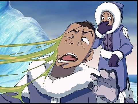 Sokka and Katara see Appa for the first time